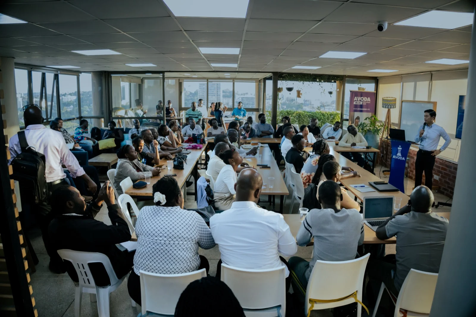 A full house at The Agora, AVODA's workspace and events venue in Kamwokya, Kampala